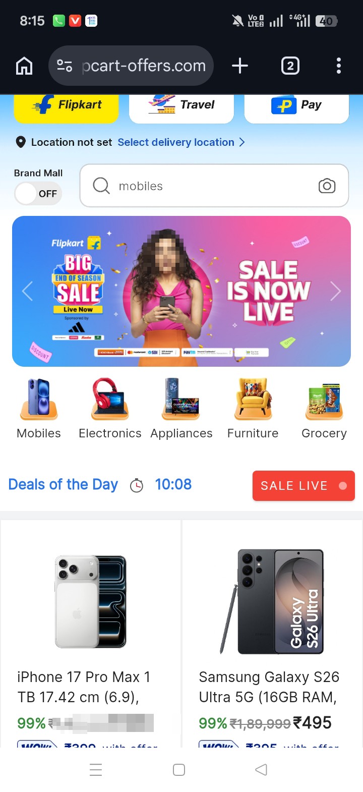 Flipkart fake website 