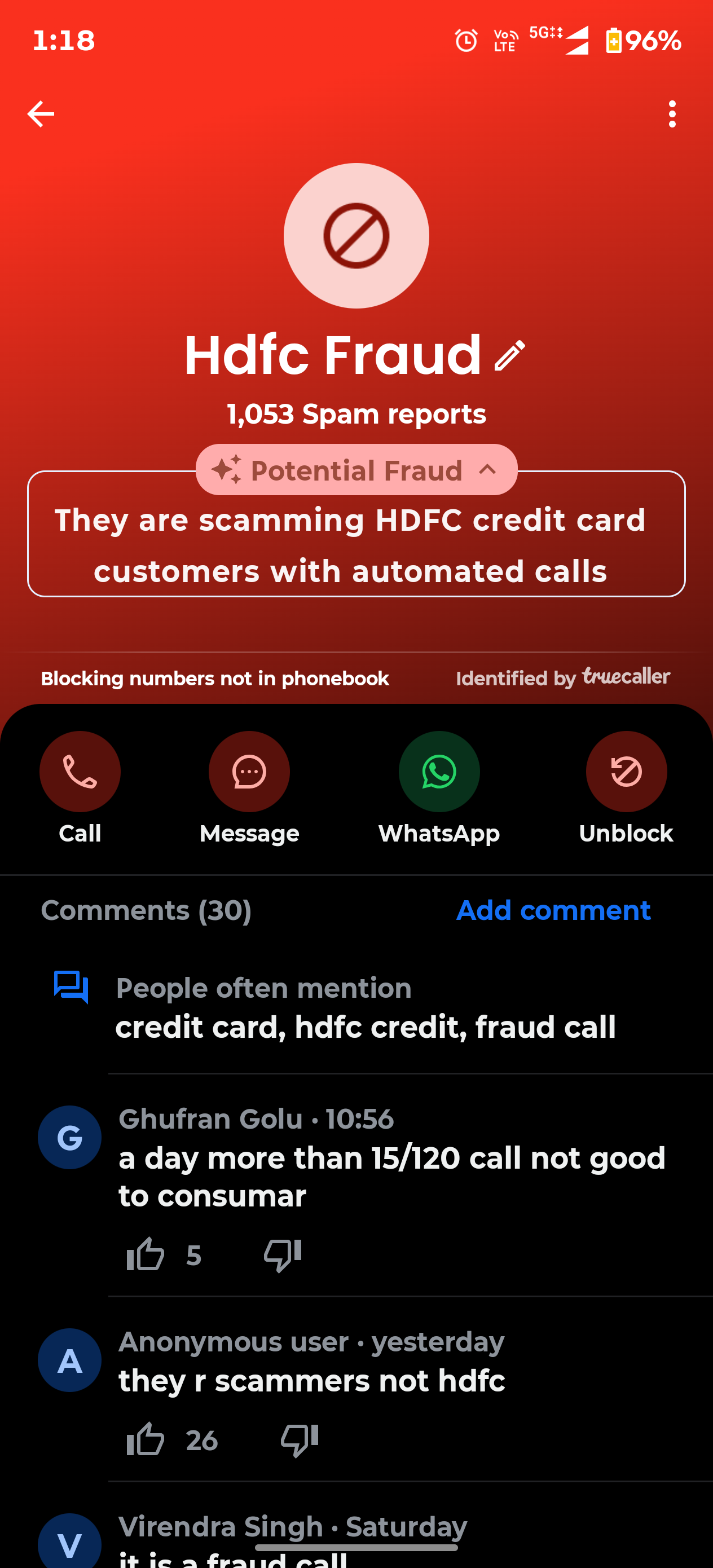 Credit card scam 