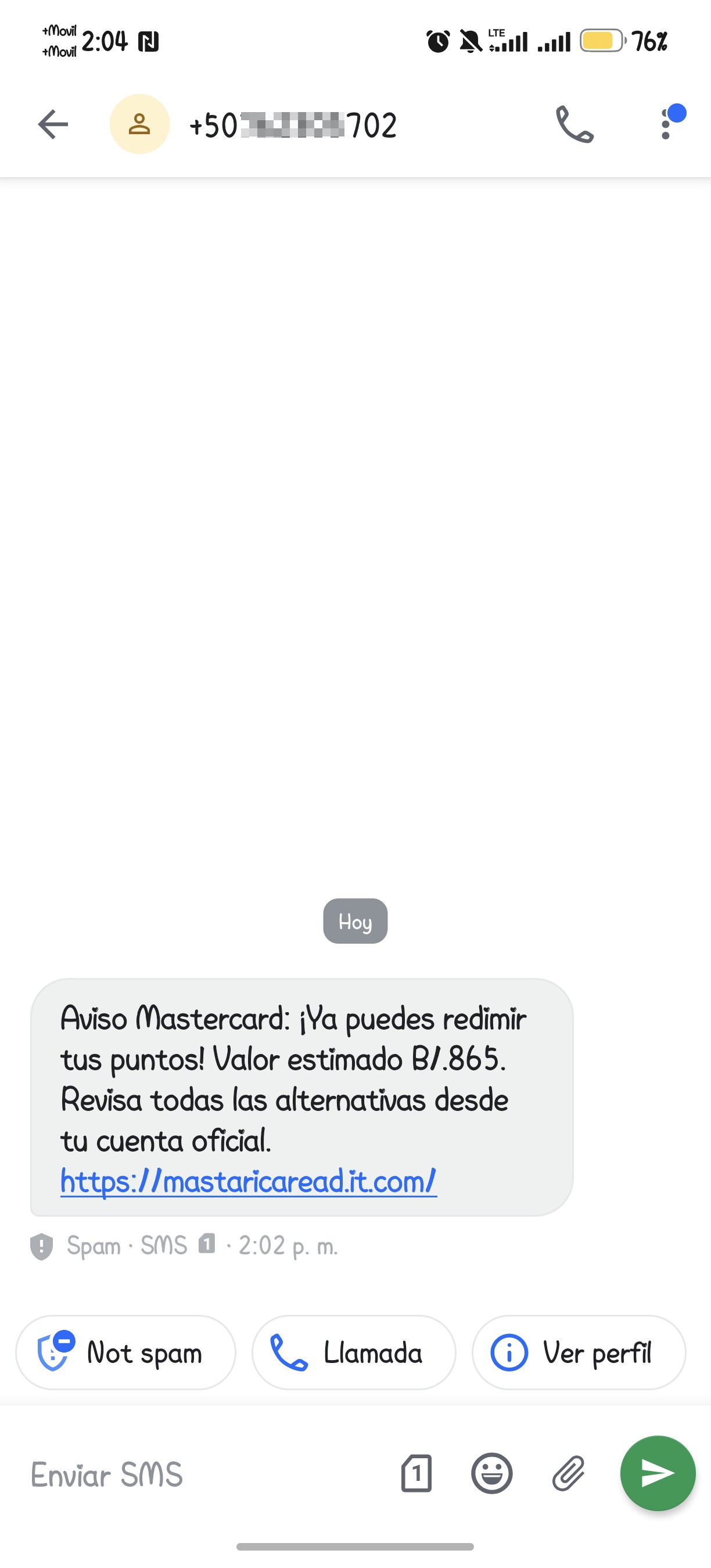 possible phishing link