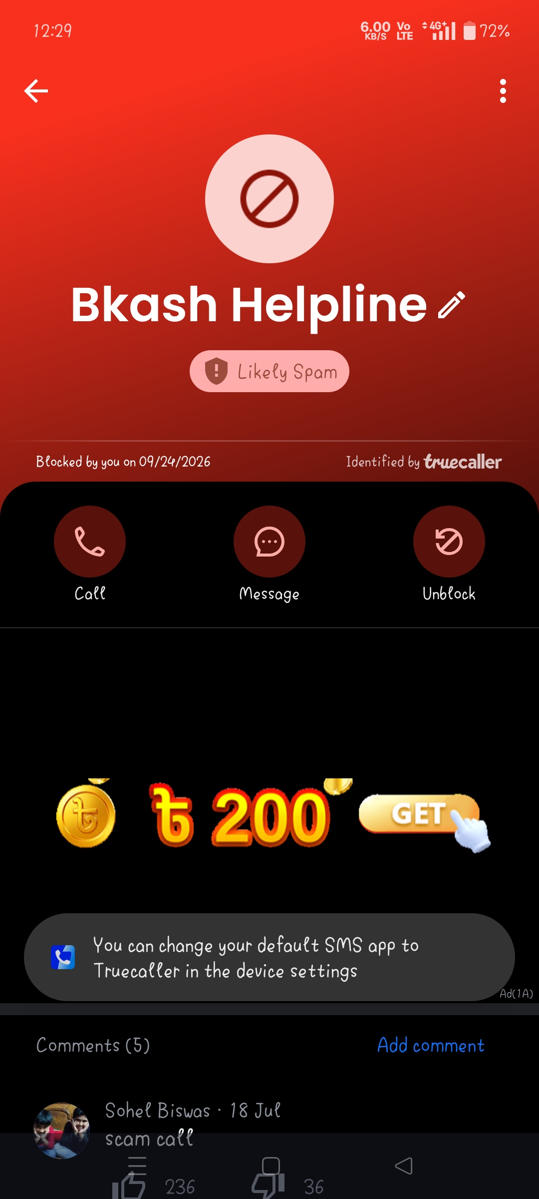 it's a Bkash scam