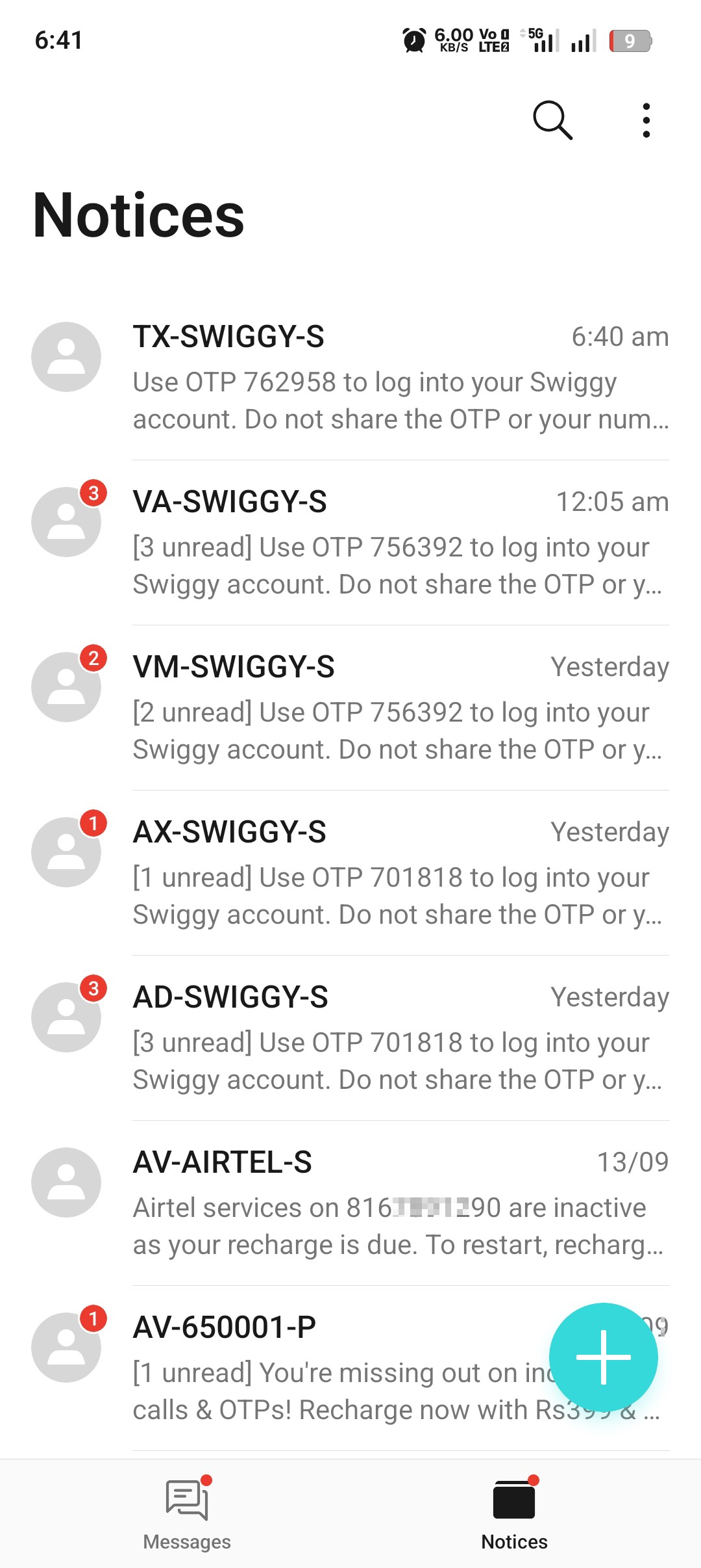 I think some scammer sended me this Swiggy OTP almost 40/50 OTP sended me. but I don't know why ...? - image 2