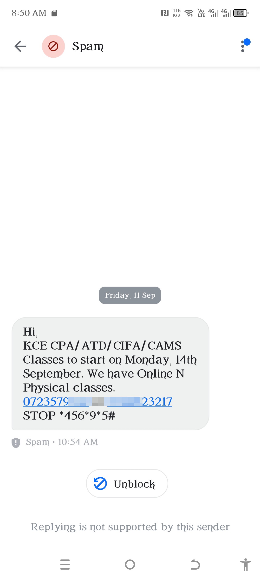 Spam Warning