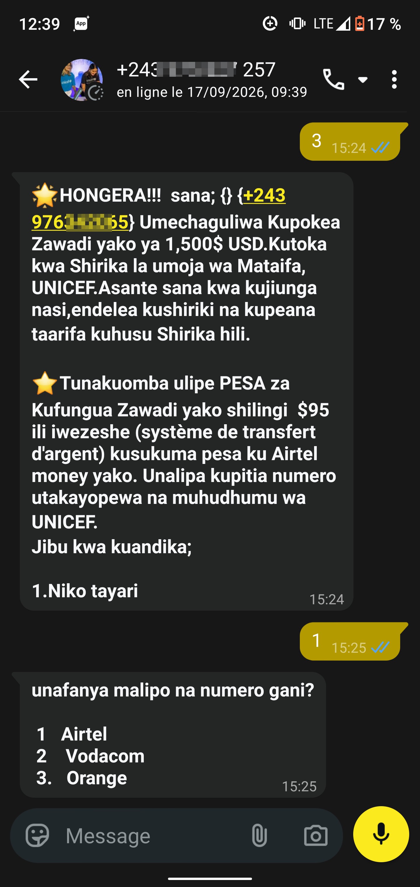 Scam using questions to hack WhatsApp account