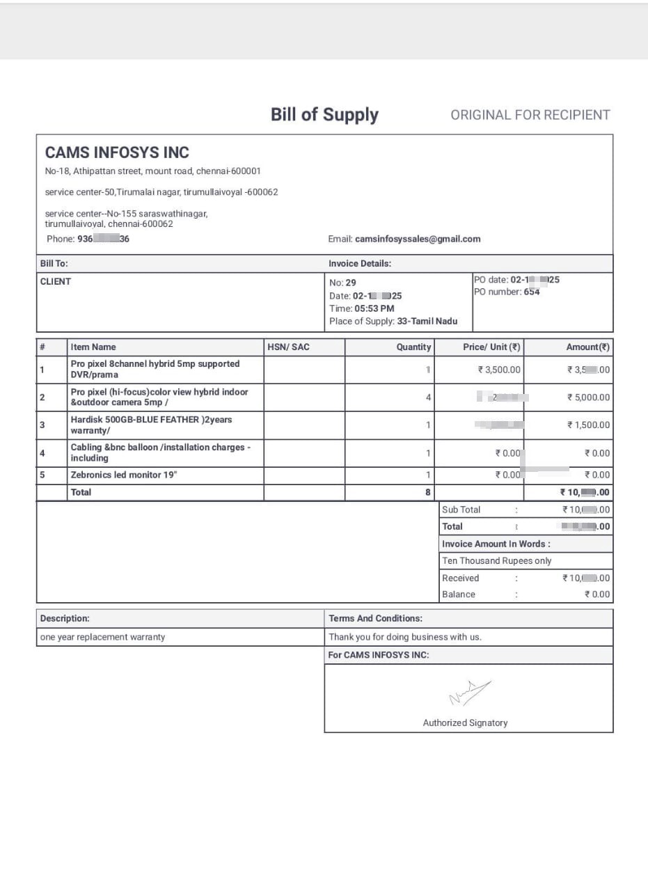 CCTV Installation Fraud