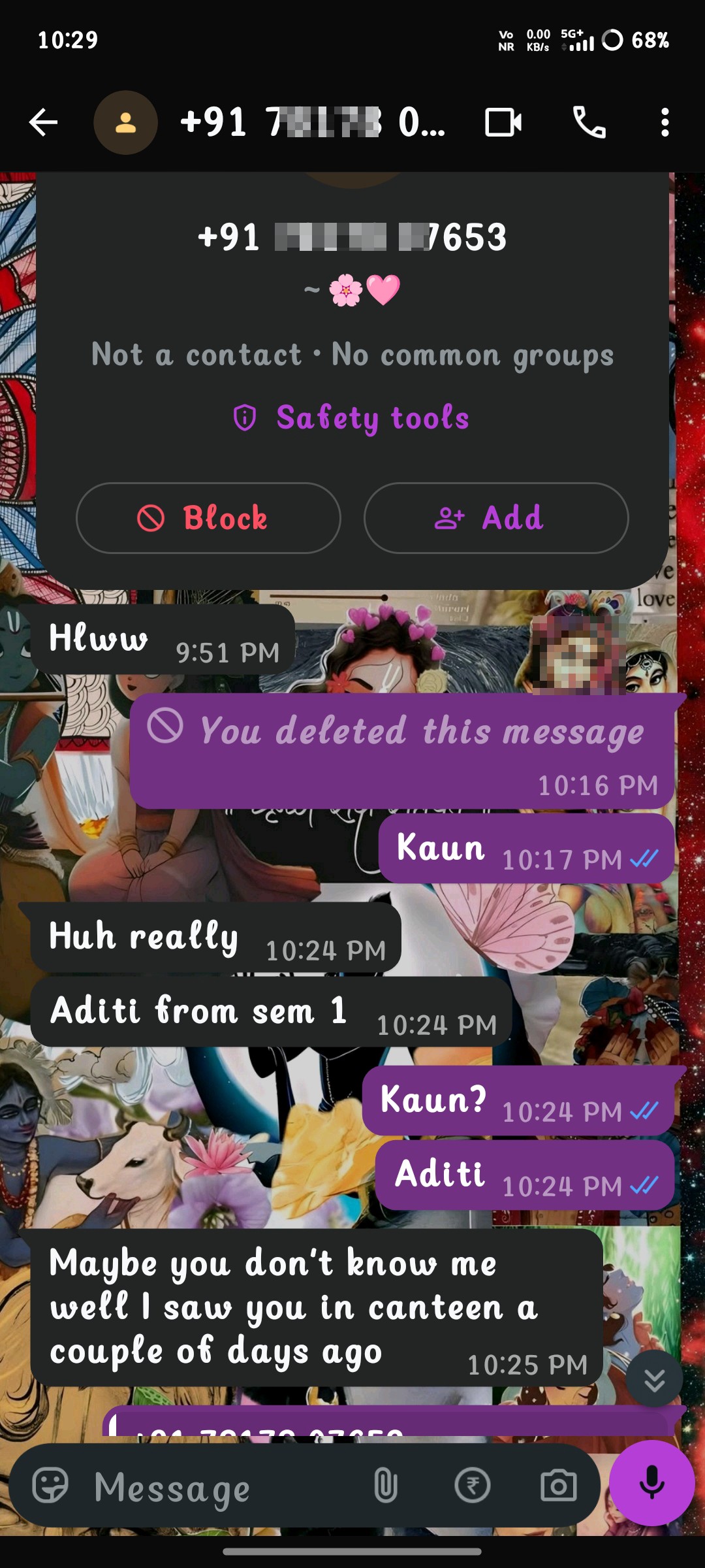 WhatsApp messages from unknown numbers 