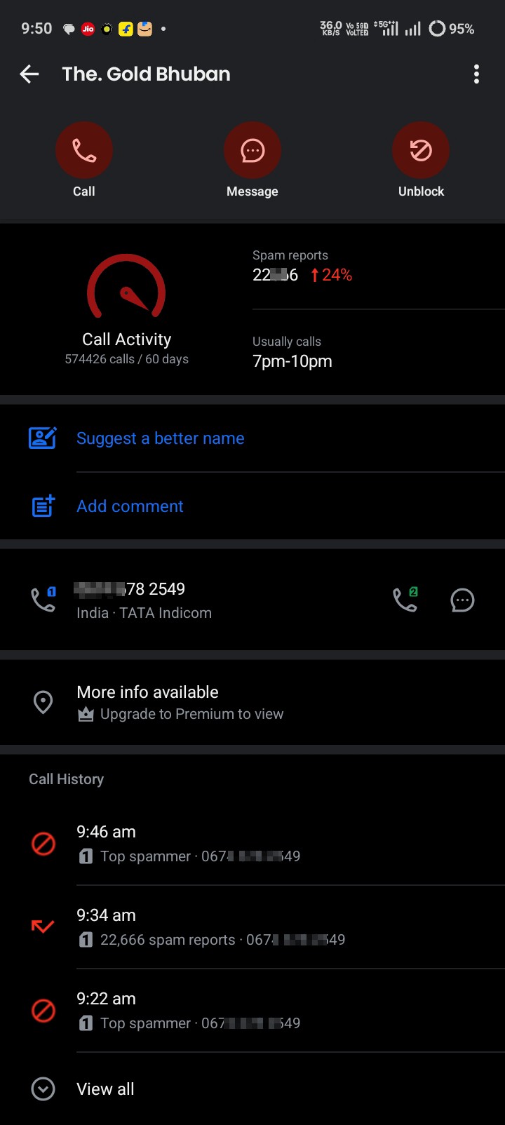 Do not answer any calls from 'yes'; it's fake.