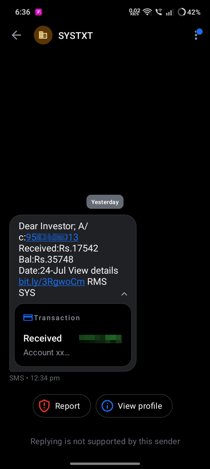 Fake SMS / Phishing Link Scam Alert