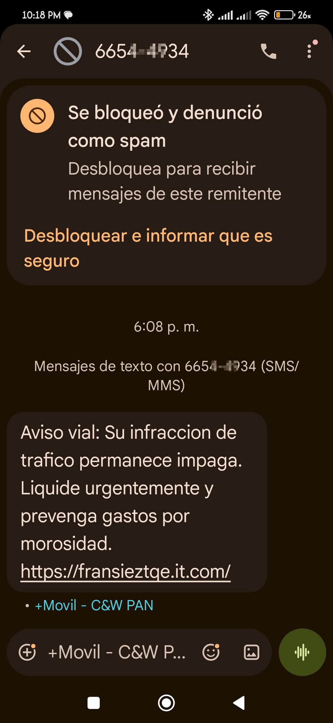 Don't fall for this scam. Beware, the number is fraudulent.