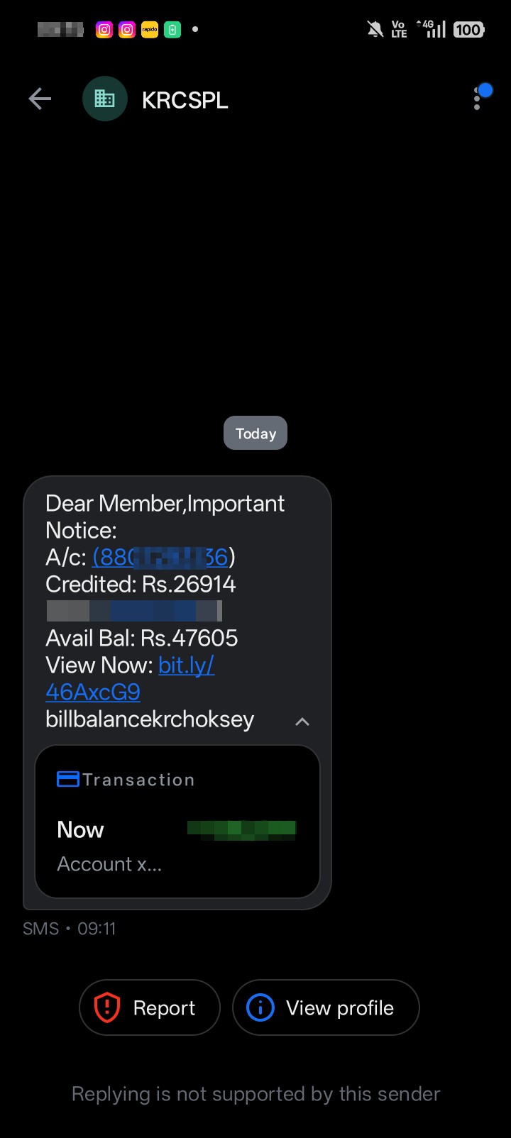 Beware of Amount credited fraud