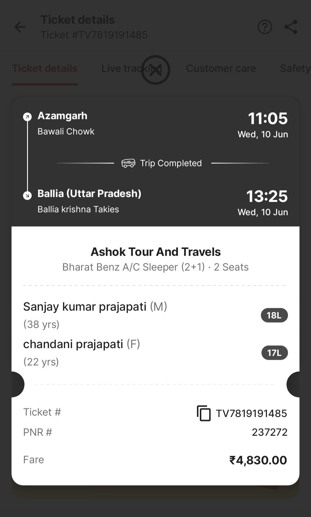I booked a bus through the RedBus app. The bus was late from its scheduled time, so I canceled the booking. I have not received the refund yet.