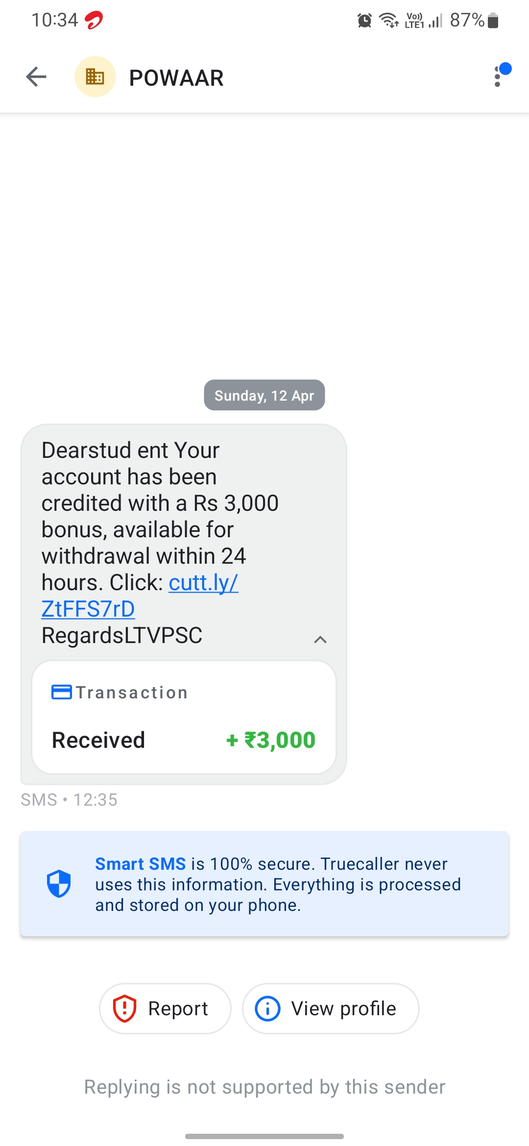Scamers are getting new ideas for , this one is for student 