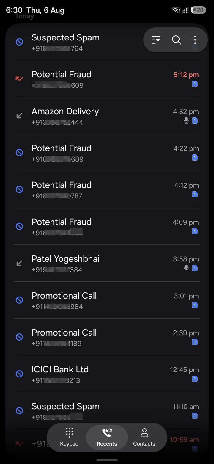 Receiving many spam calls daily 😐
