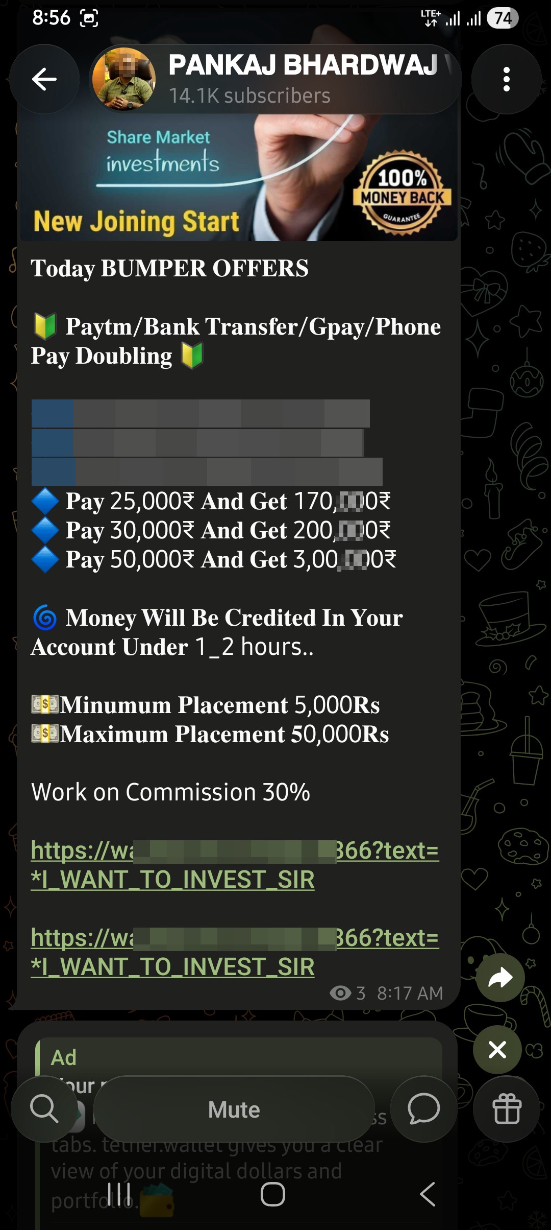 online investment fraud daily telegram fraud