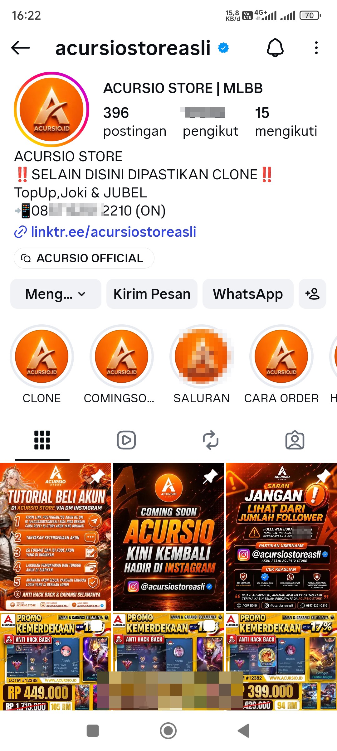 account selling scam