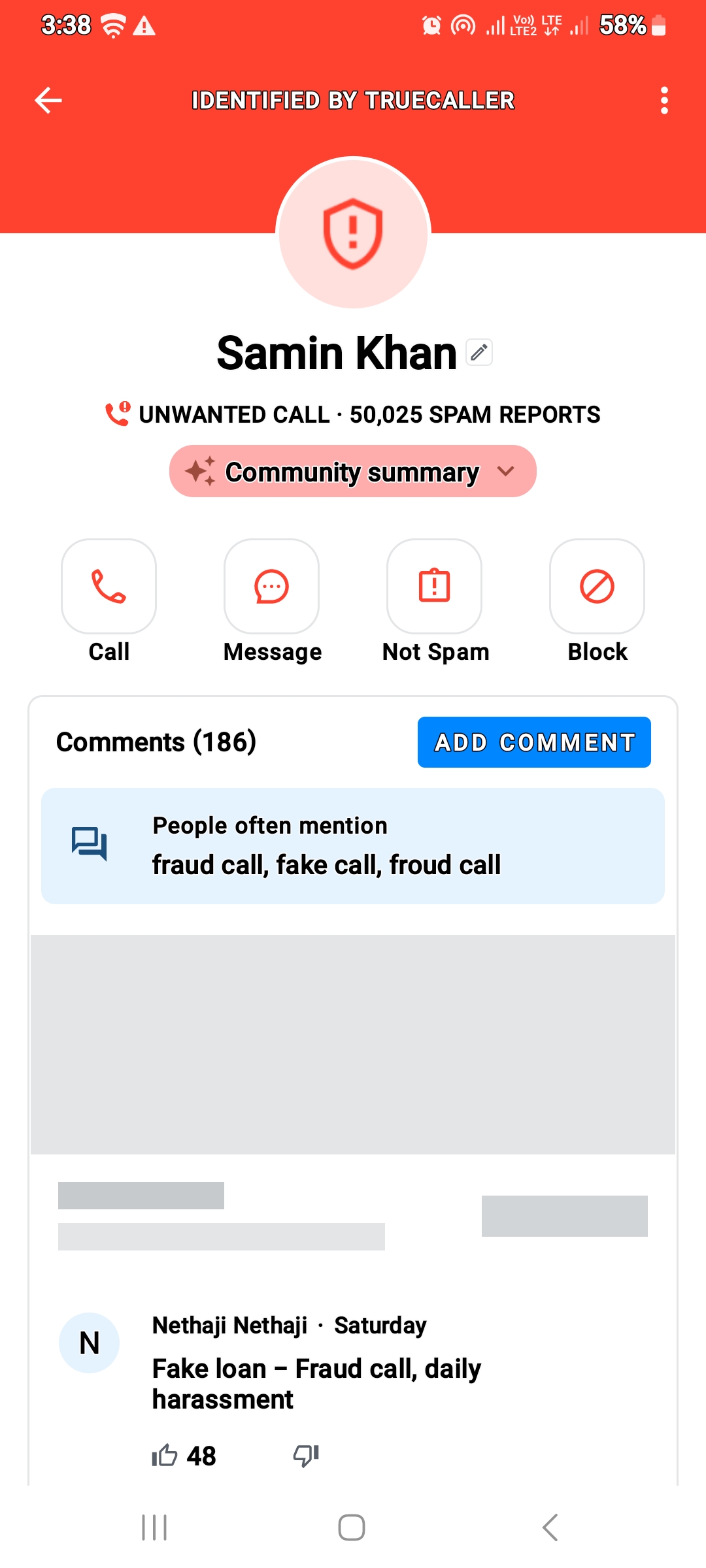 fake lone call scam please block number  all scamer