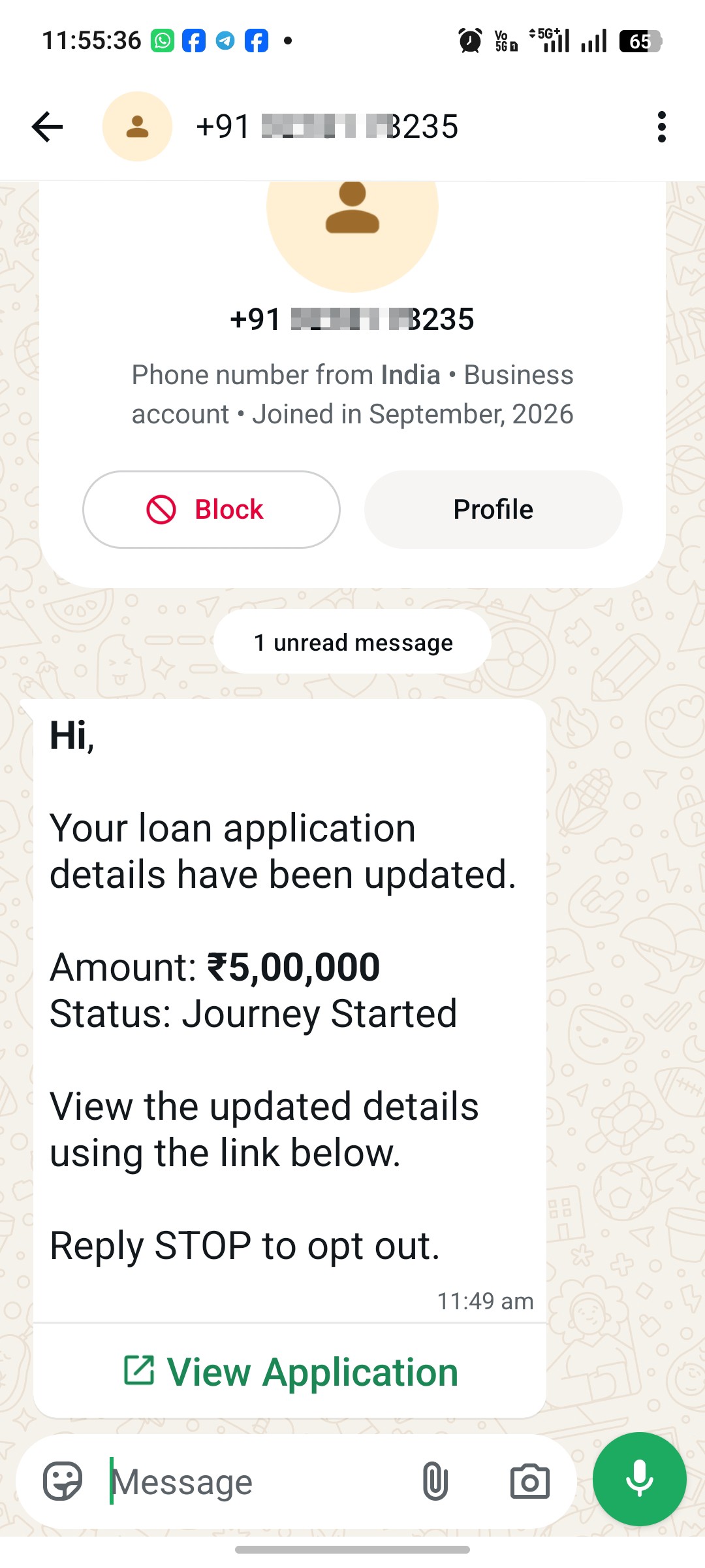 am not eligible loan but received this loan msg