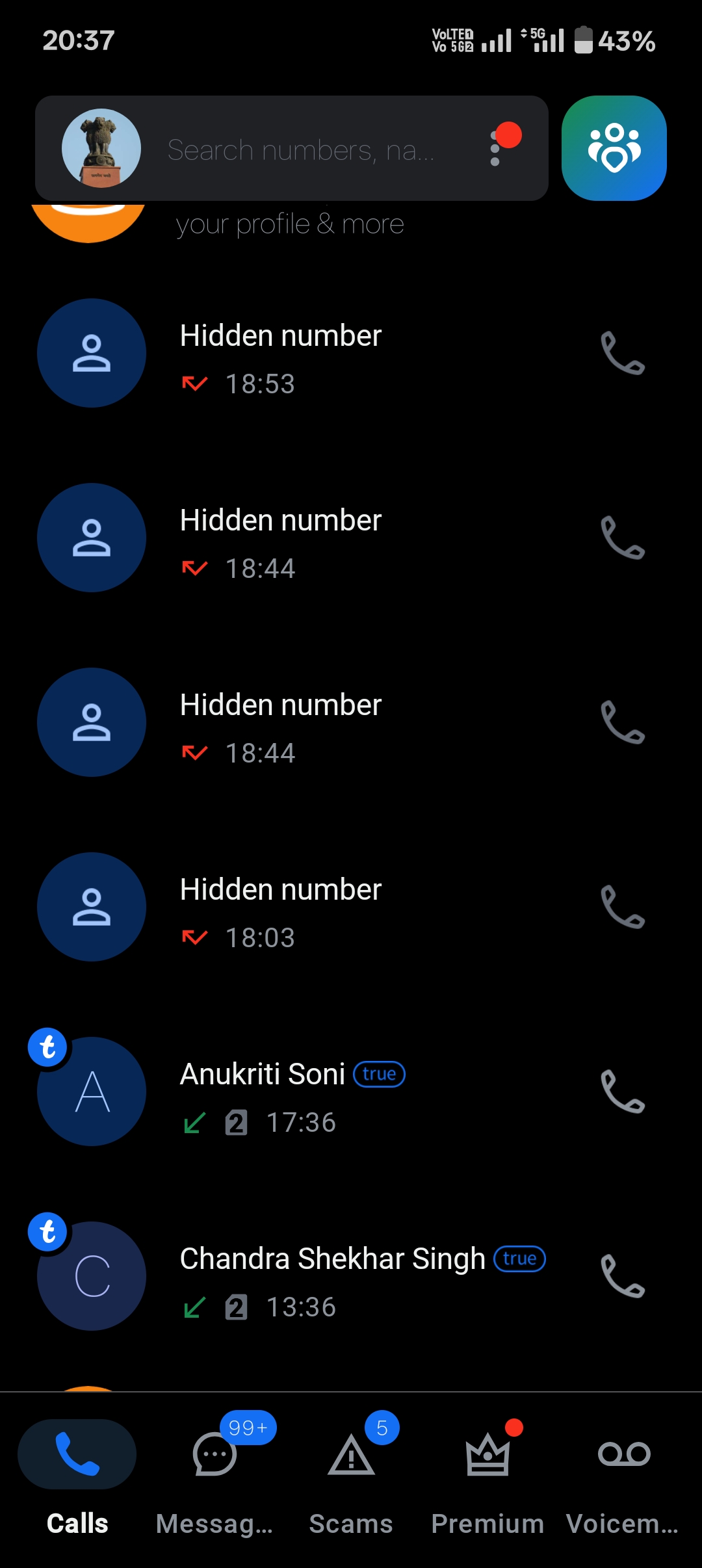 call from hidden number 