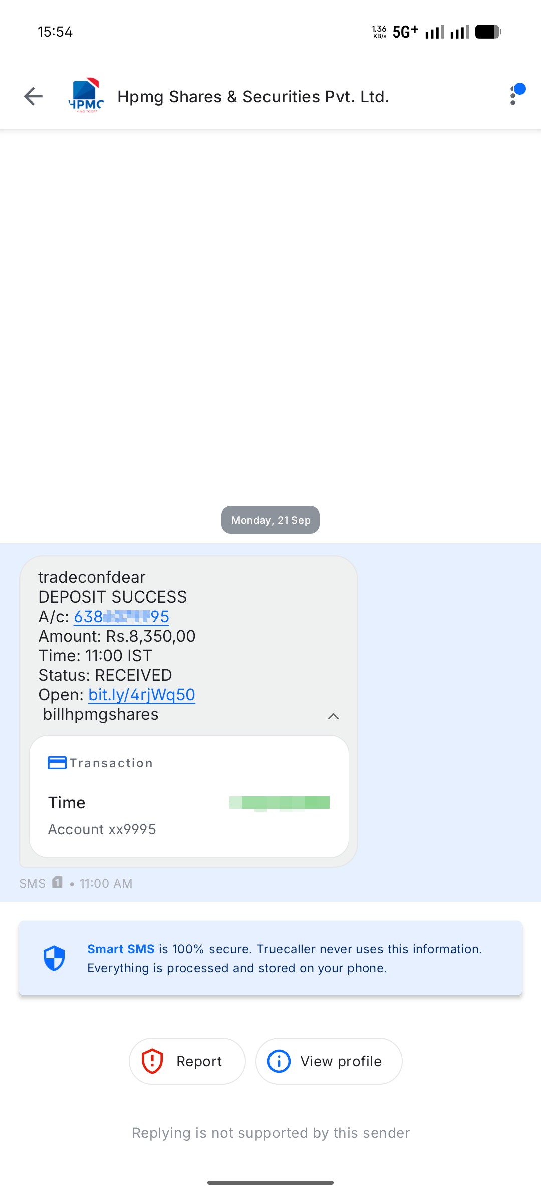 Public Warning: Fake Deposit SMS