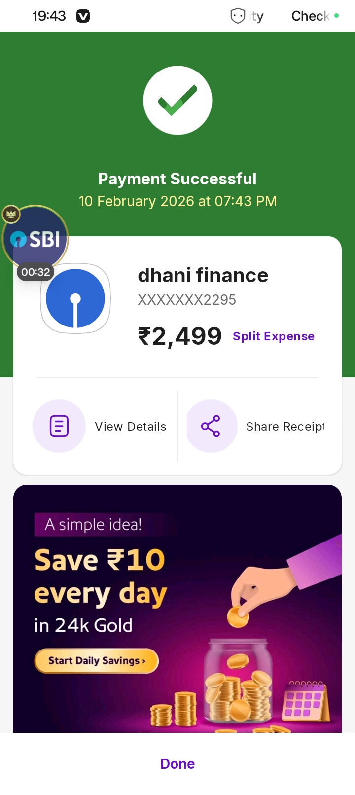 There was an option to apply for a rich PL loan from Instagram.