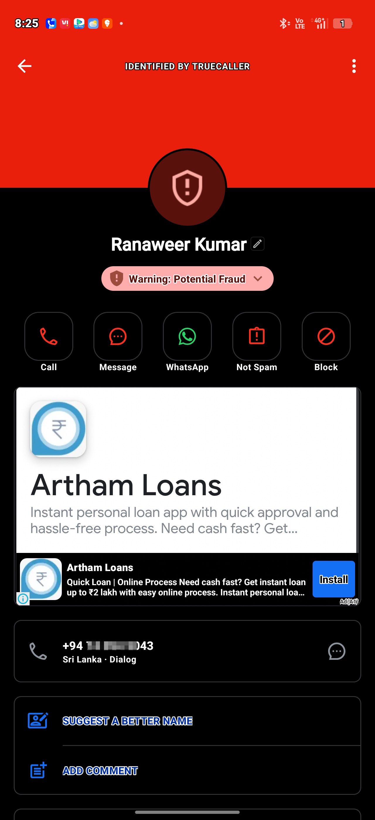 [PHONE] name Ranaweer kumar