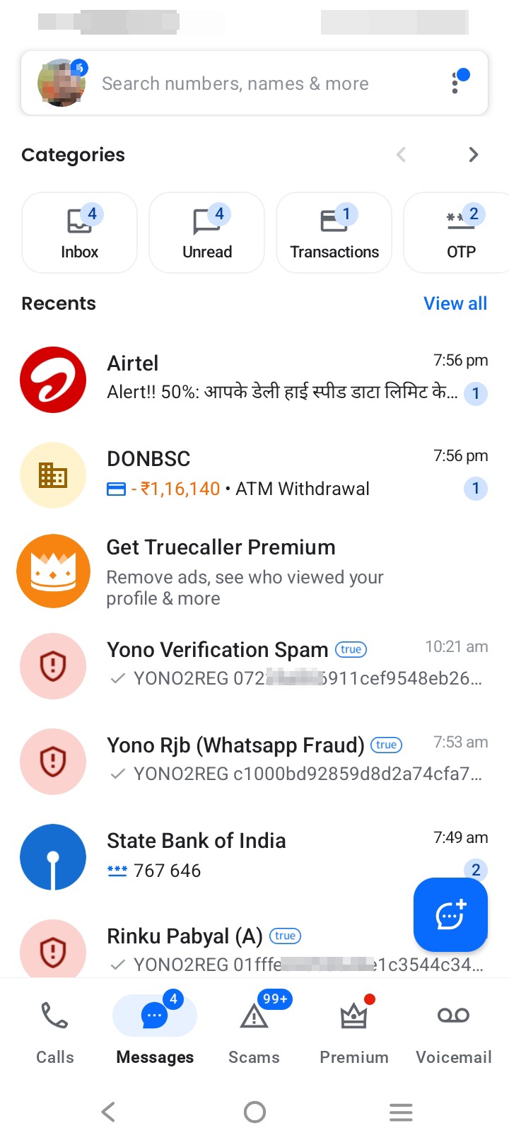 block scam sms