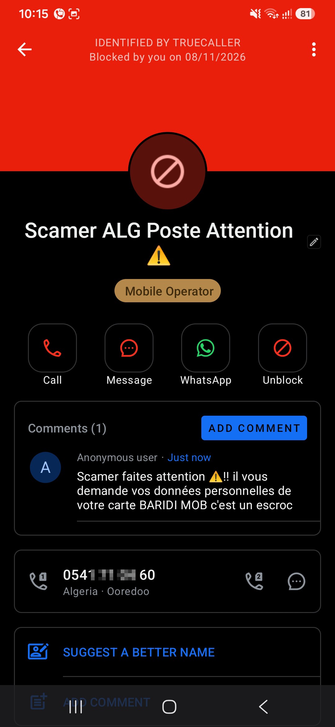 Scammer Algeria Post