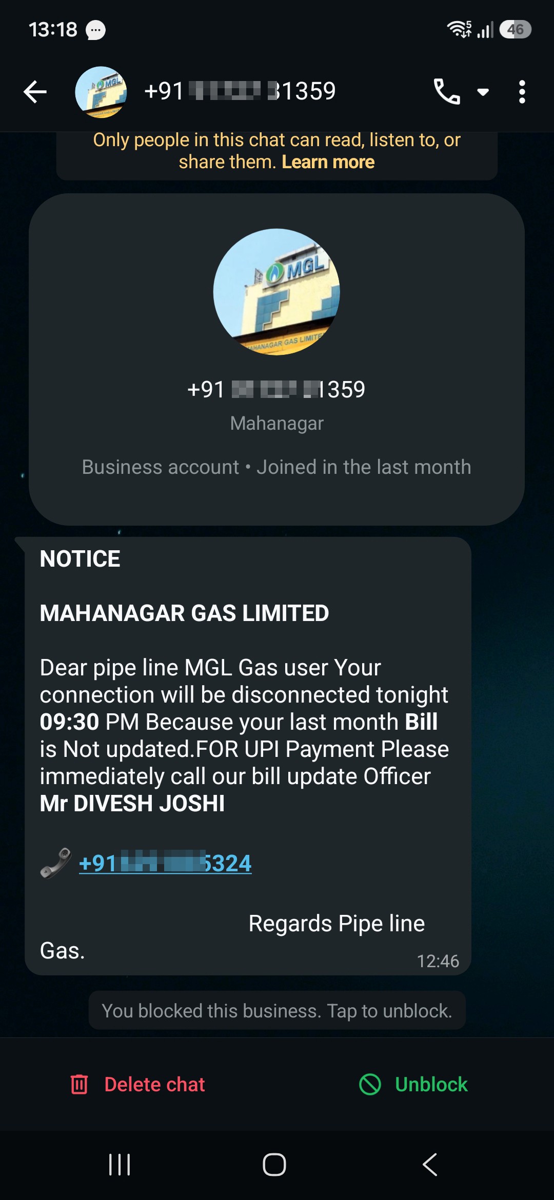 MGL payment scam