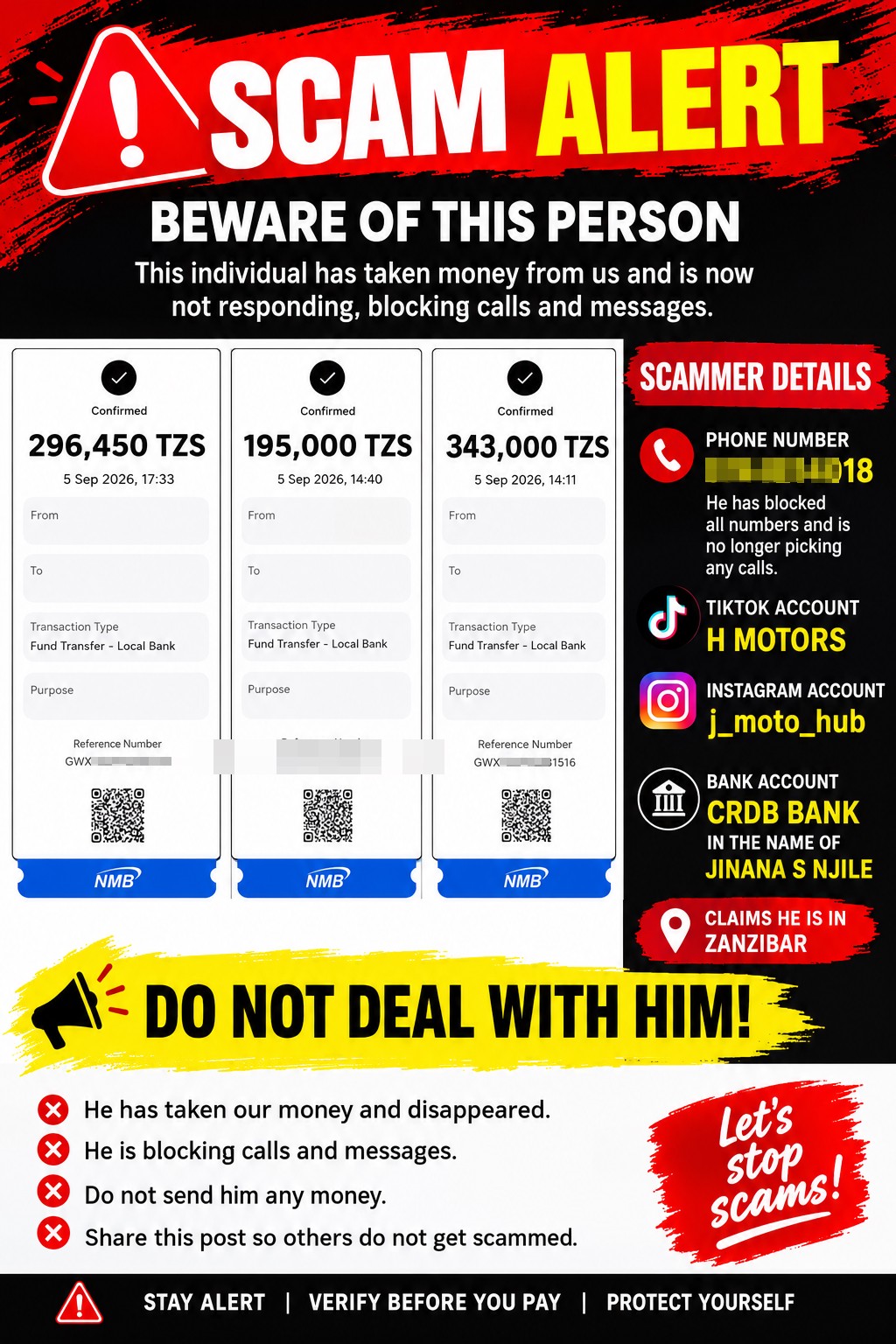 SCAMMER IN TZ