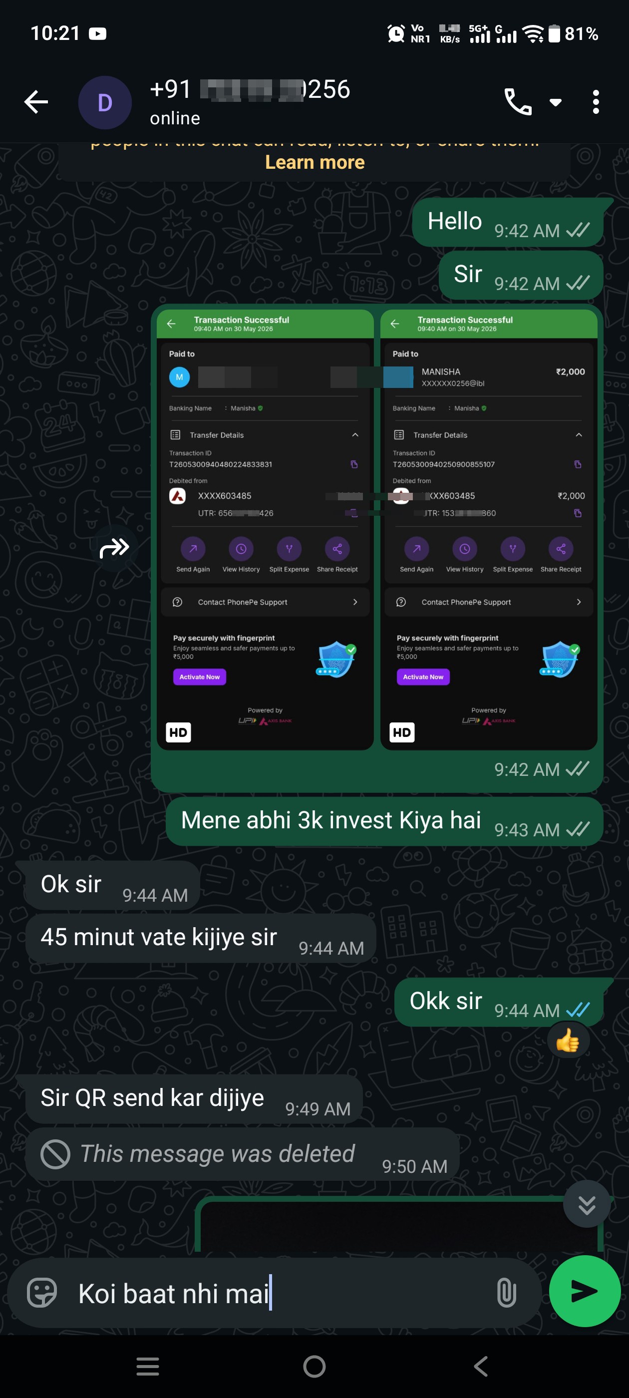 It has a Telegram pay channel called Deepak Wadhwa Official.  - image 2