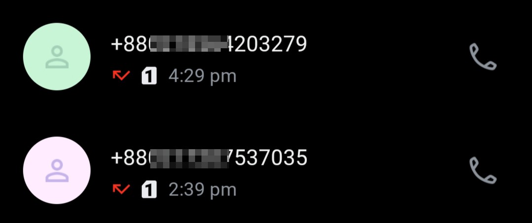 Called from weird numbers.. twice 