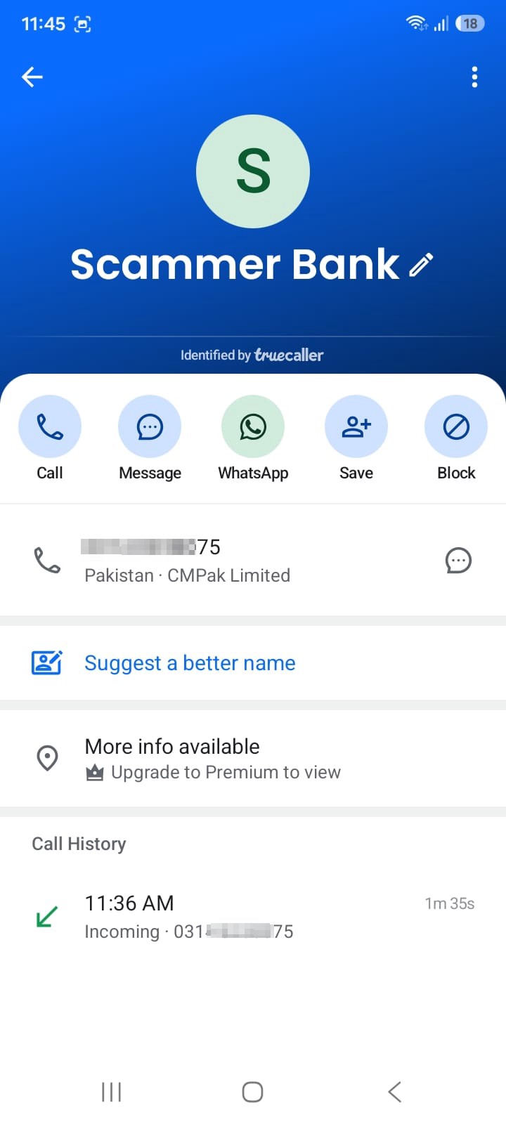 Bank ATM ke baare mein poochne wala scammer [PHONE]
