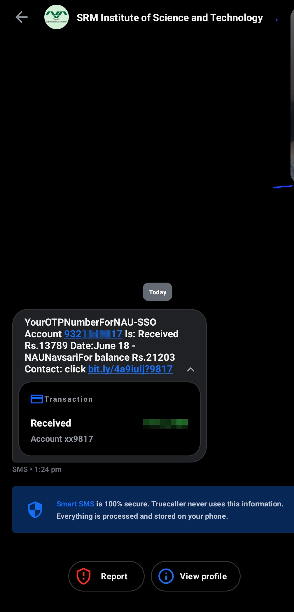 scam from name of college 