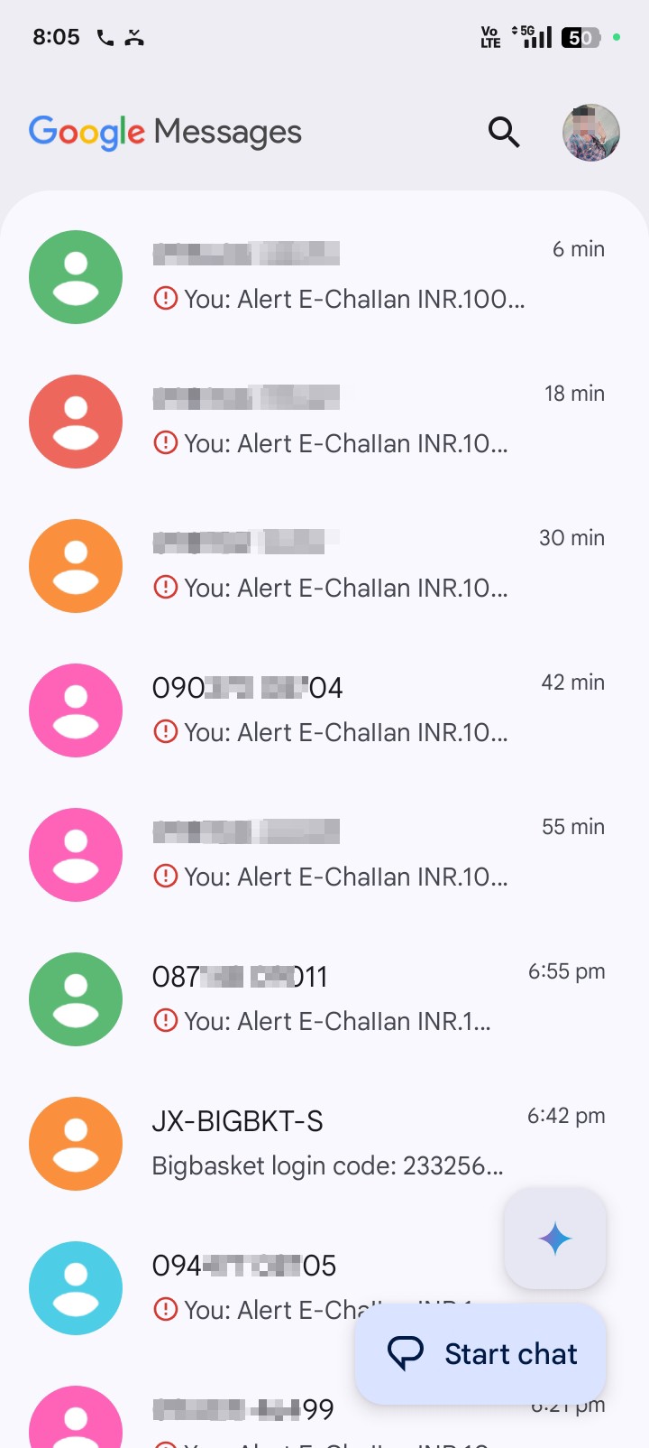 Spam message