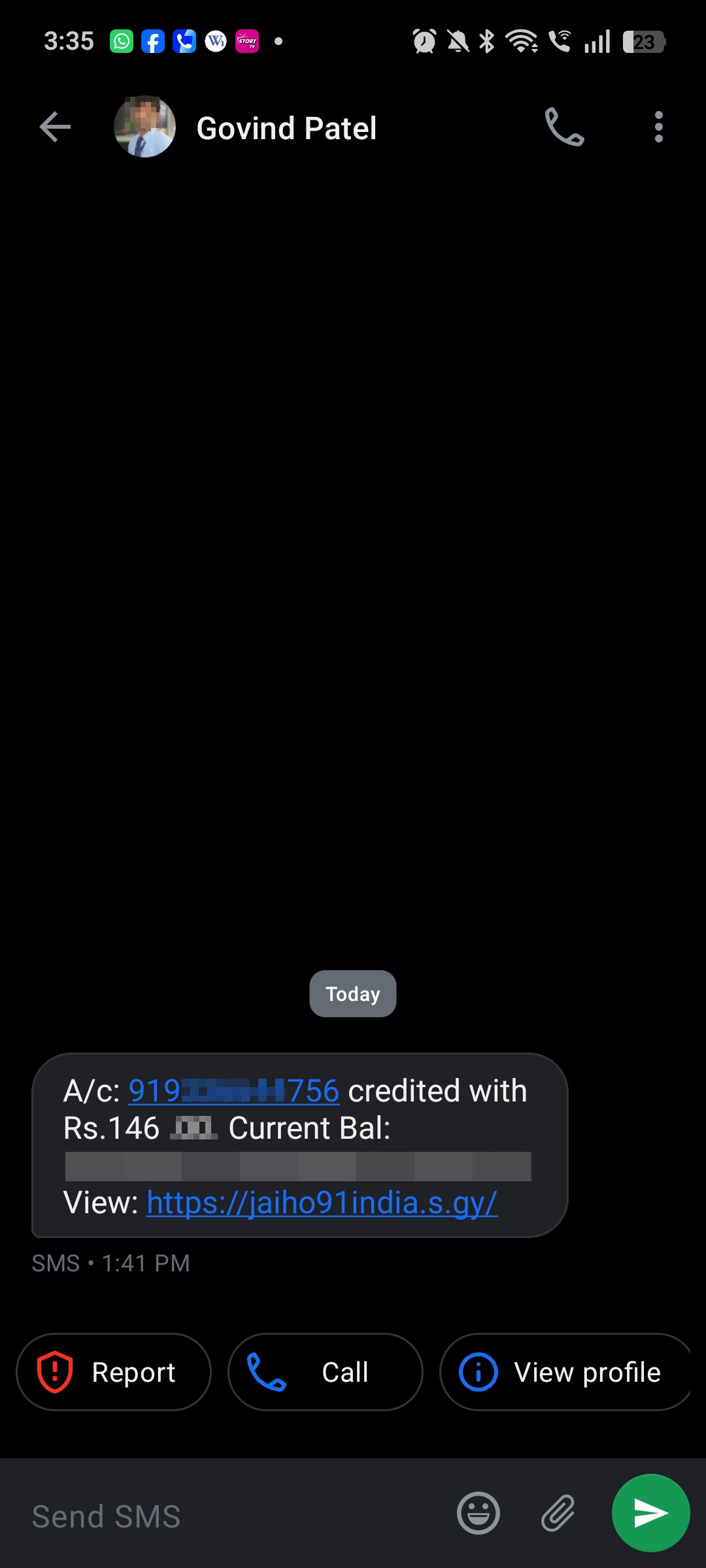 It's all a fraud. If you receive any such message, please block it.