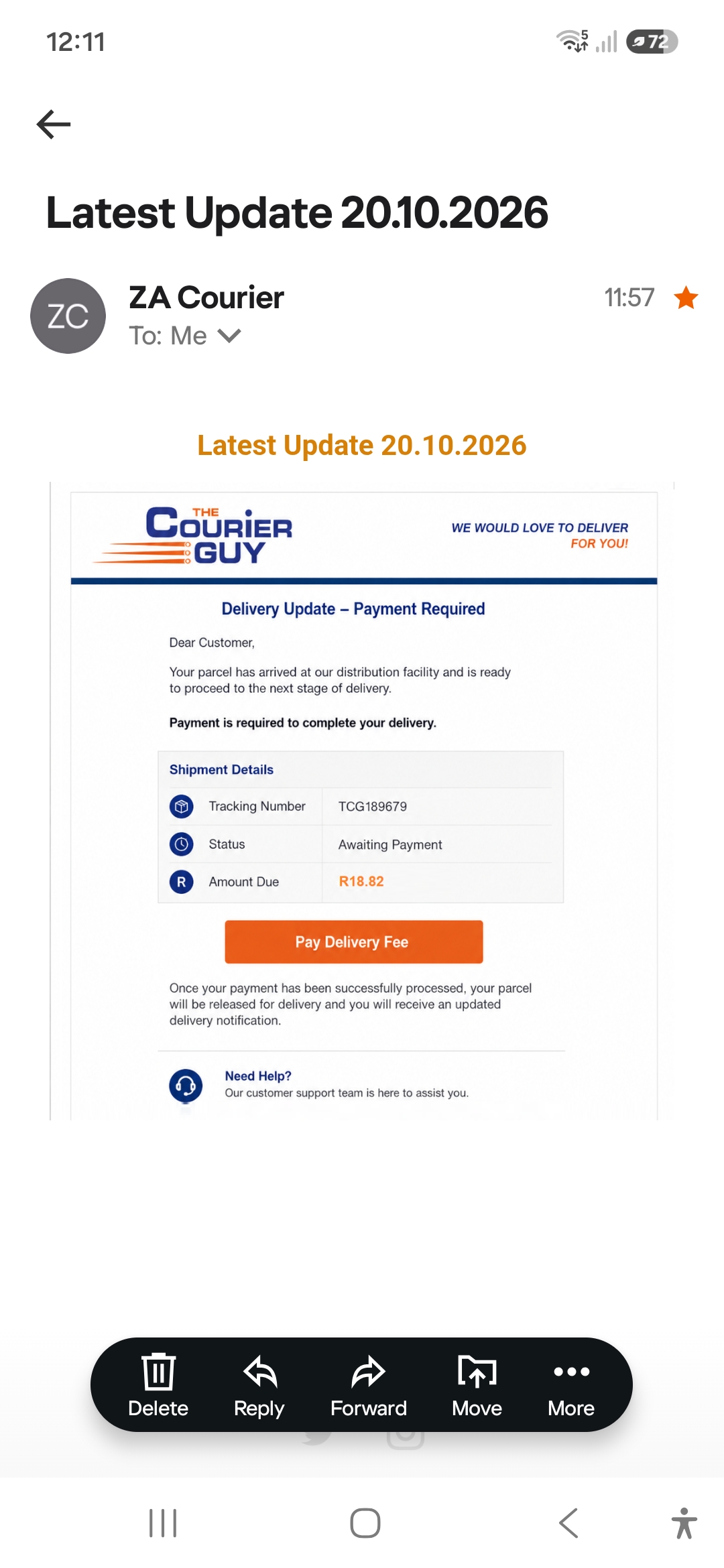 courier guy scam