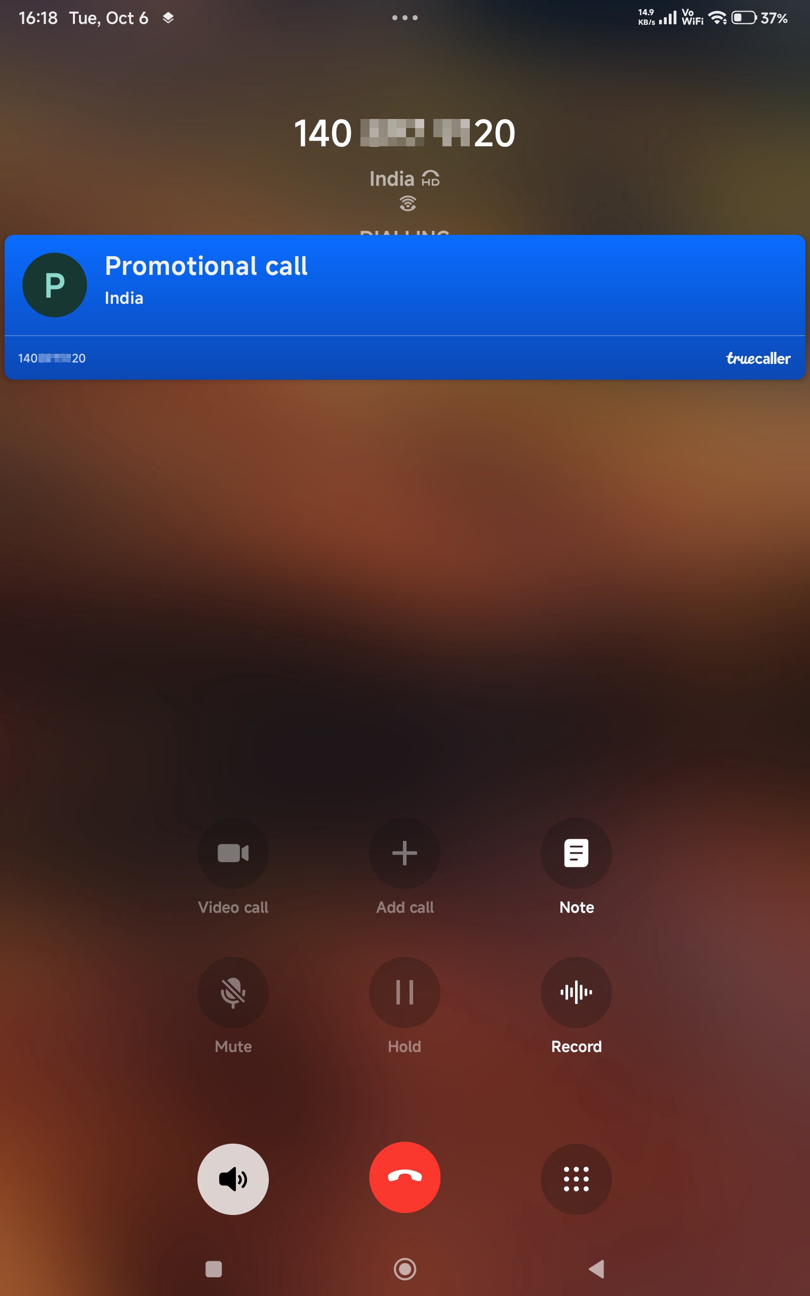 I got a call from the different id address of this number 