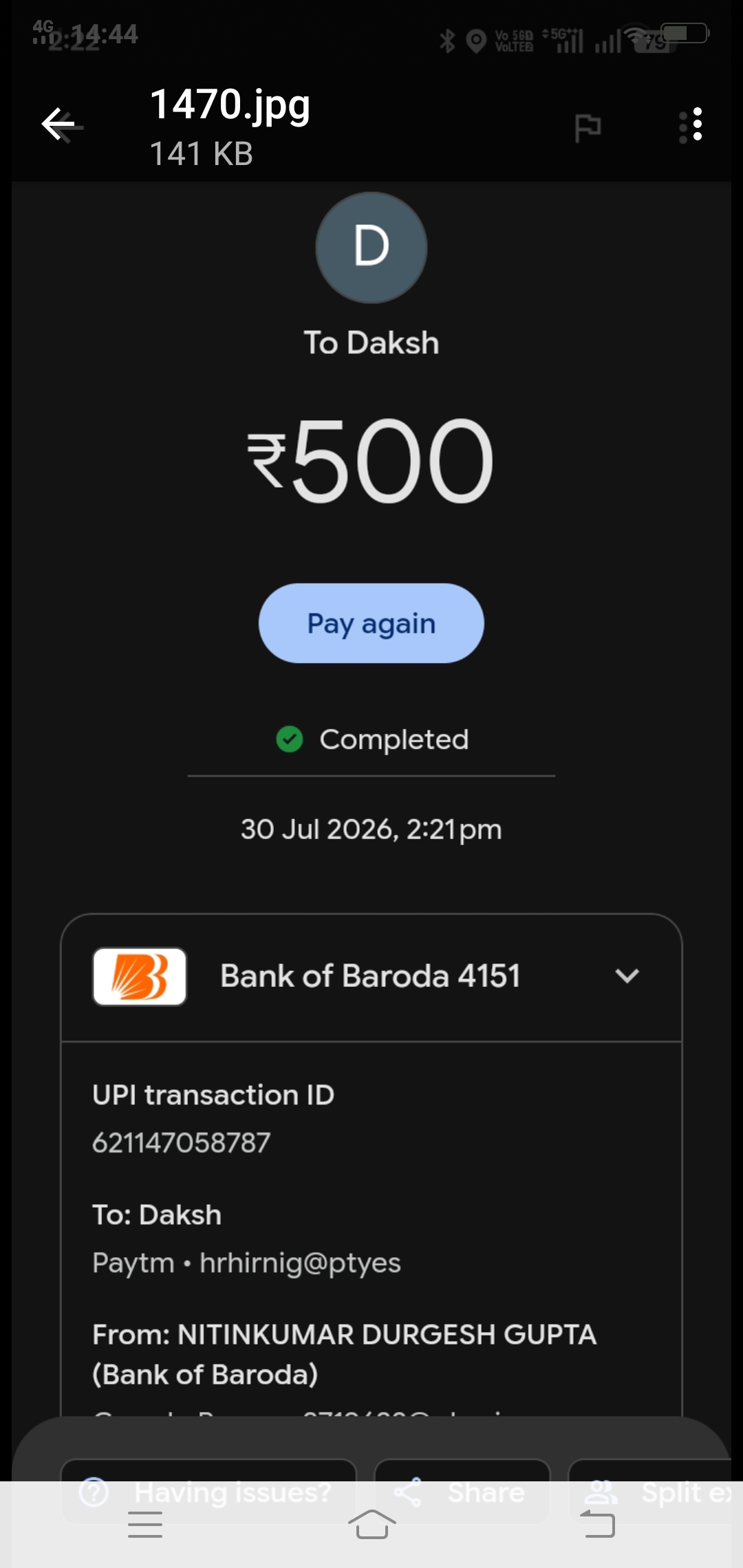Don't know whether this is fraud or genuine. Can anyone help me.
