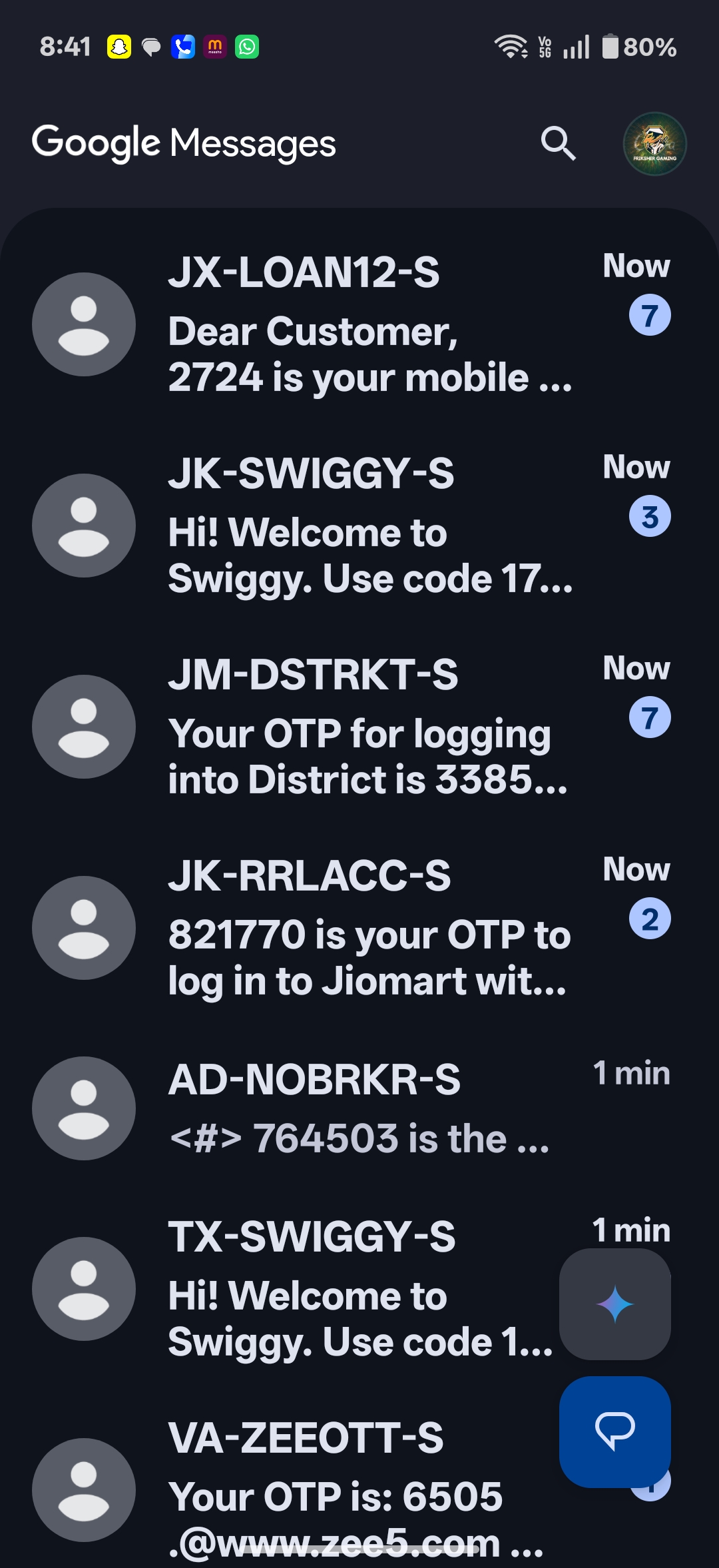 I am getting a lot of OTPs on my number.