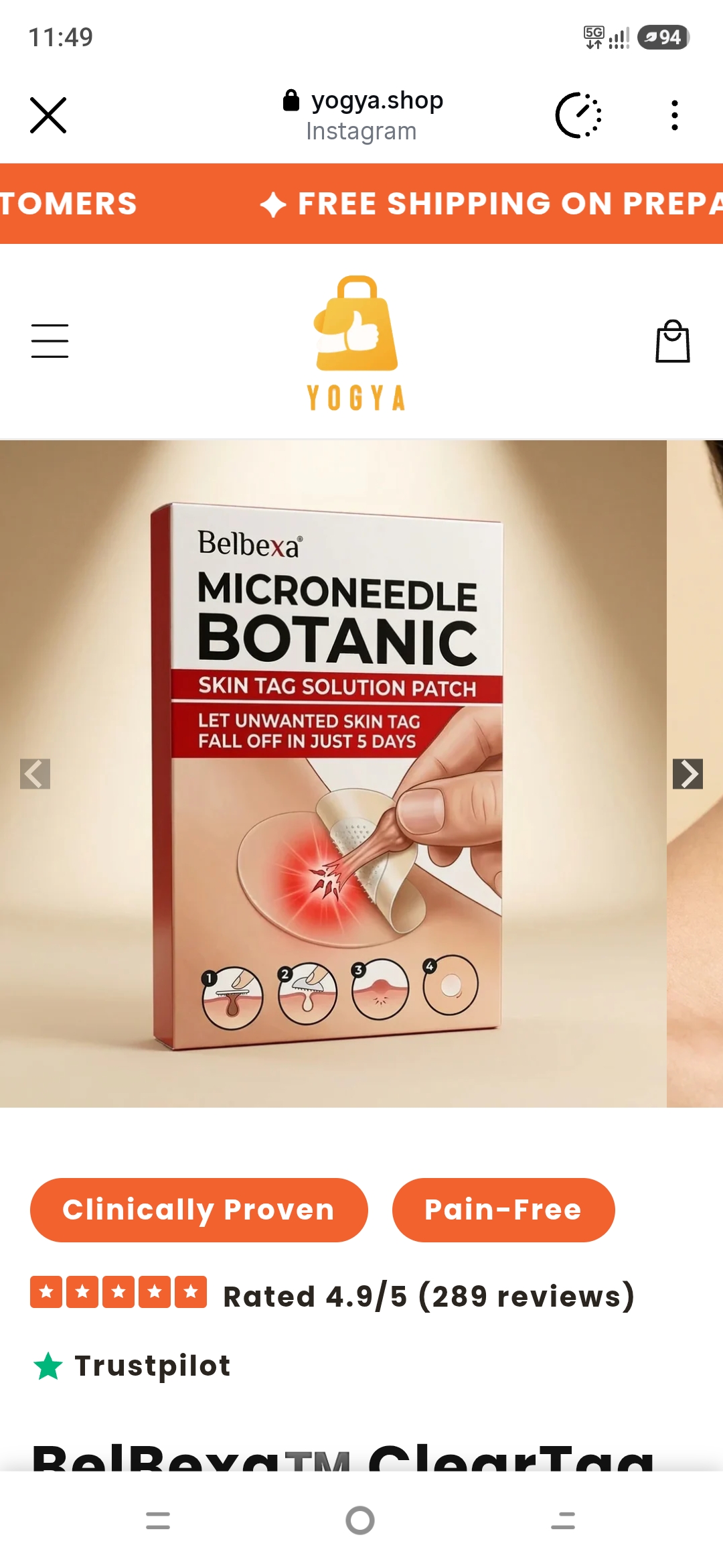 its a skin tag removal patch