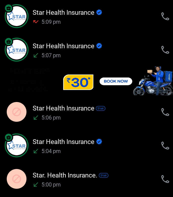 this fake star health insurance calls are disturbing too much after blocking please stop this calls