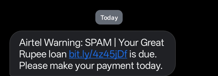 dont click sms link..