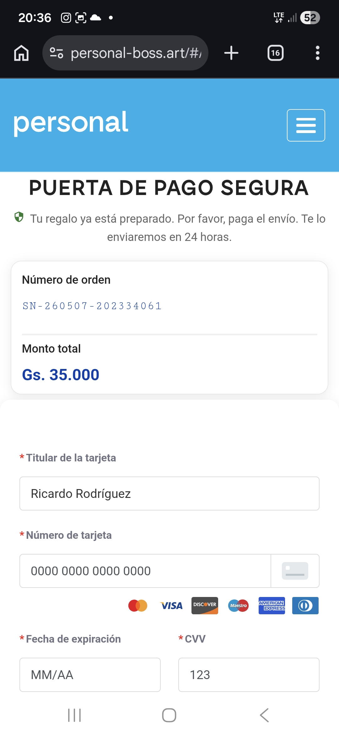 Scam involving supposed points in Personal Paraguay - image 2