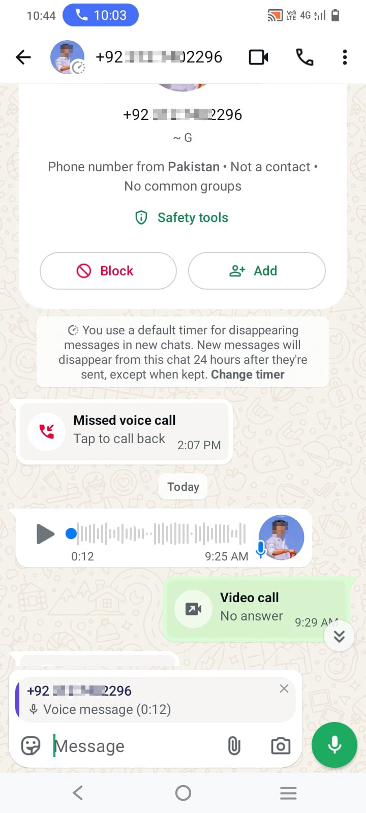 Fake call and message from Pakistani number - image 2