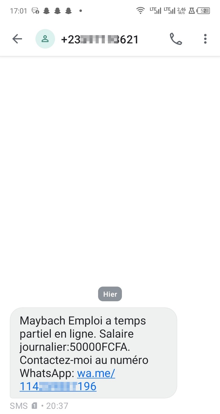 Message from an unknown number