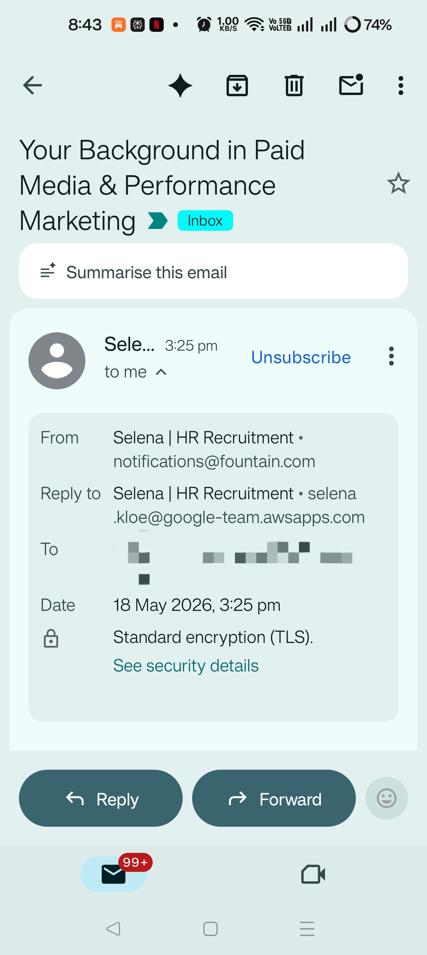 New Google Job Scam Email