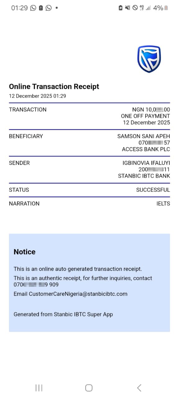 Report 08179040007, 08075583498 he uses this number for fake transfer 