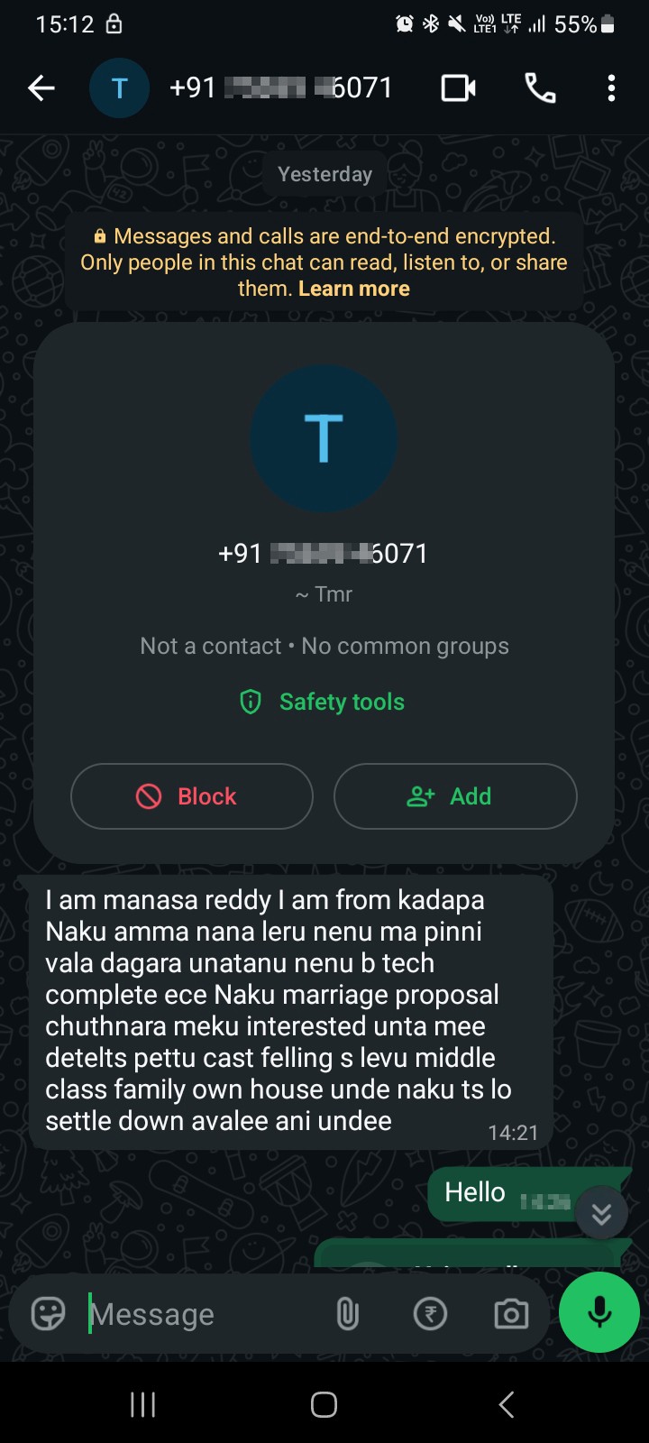 telugu matrimony scam