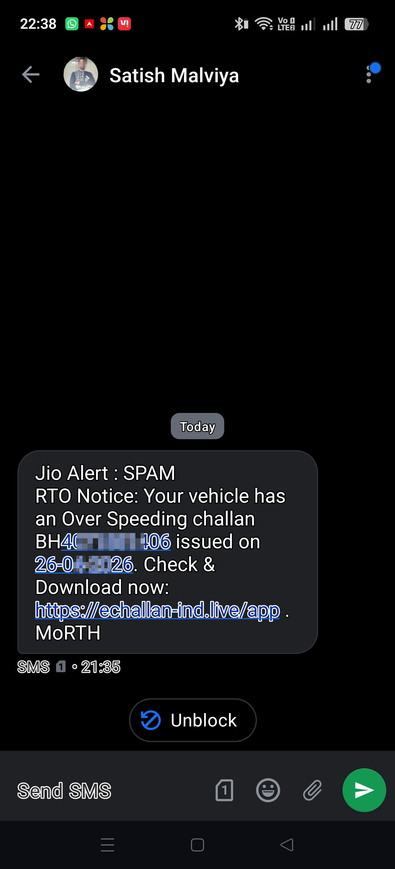 RTO scam link 