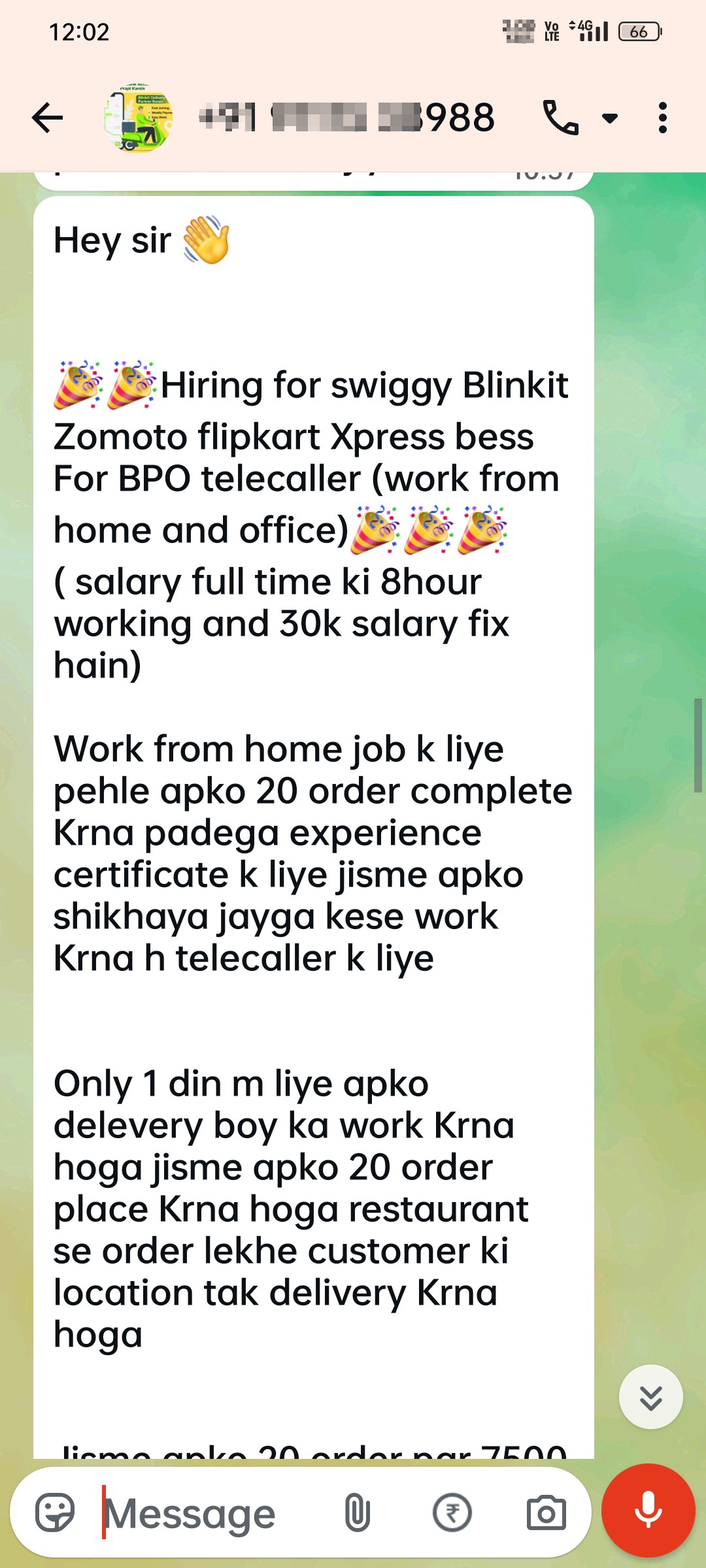 Scam about blinkit WFH job