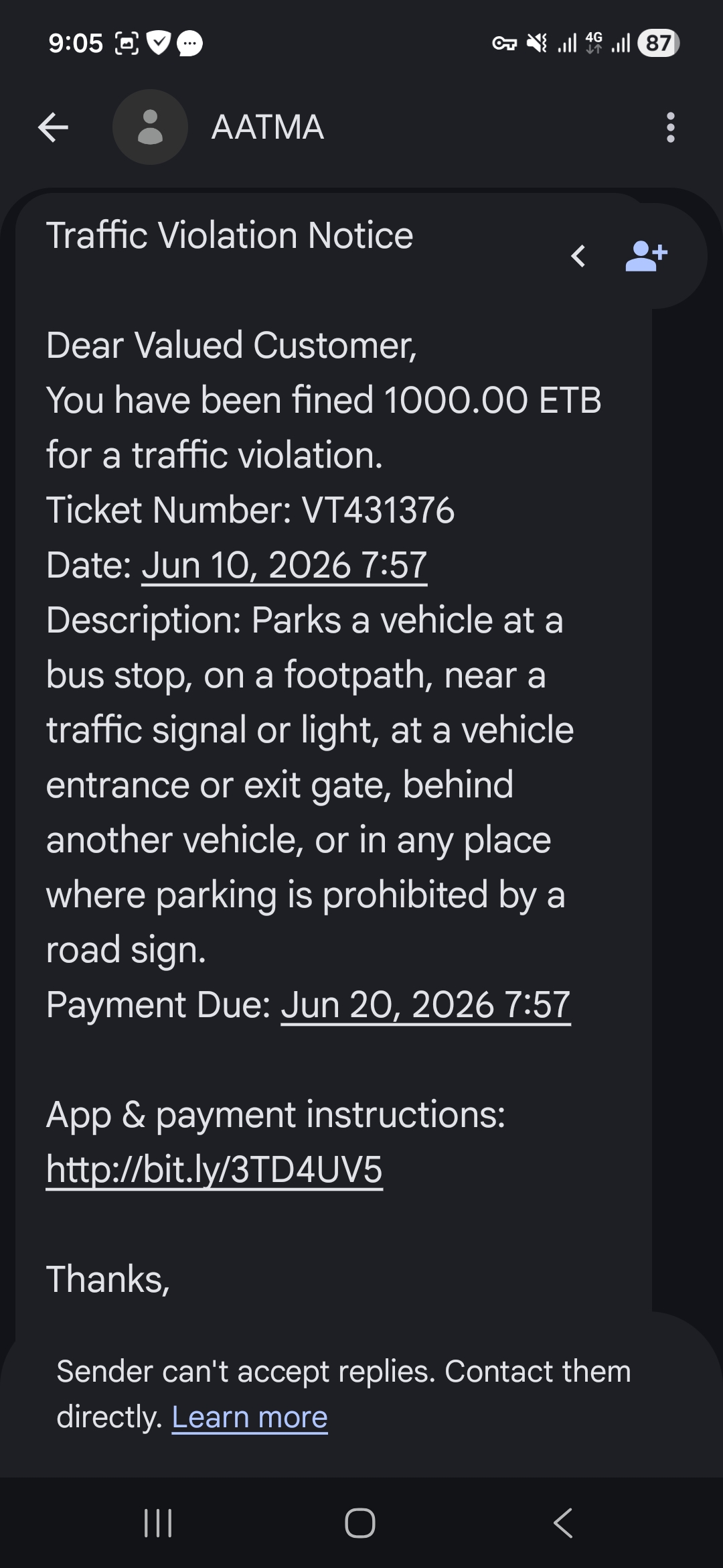 The scam I'm facing today They sent me a link saying you have a traffic ticket. - image 2